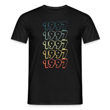 Year 1997 - Men's T-Shirt - black - Front - AI Model Male 178 light (178cm)