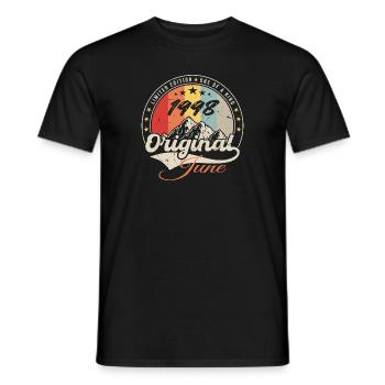 June 1998 Original 1998 Anniversary 1998 June - Men's T-Shirt - black - Front - AI Model Male 178 light (178cm)