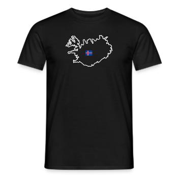 Iceland - Contour of the island (white) - Men's T-Shirt - black - Front - AI Model Male 178 light (178cm)