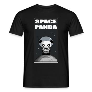 süßer Panda Astronaut Weltall Mond Universum All - Männer T-Shirt - Schwarz - Vorne - AI Model Male 178 light (178cm)