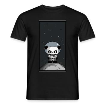 süßer Panda Astronaut Weltall Mond Universum All - Männer T-Shirt - Schwarz - Vorne - AI Model Male 178 light (178cm)