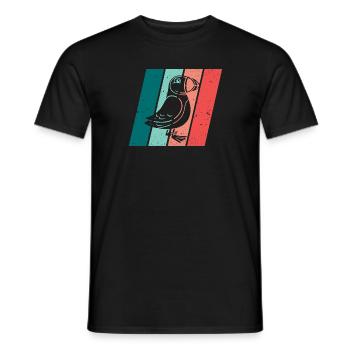 Papageitaucher Puffin Papageientaucher Retro - Männer T-Shirt - Schwarz - Vorne - AI Model Male 178 light (178cm)
