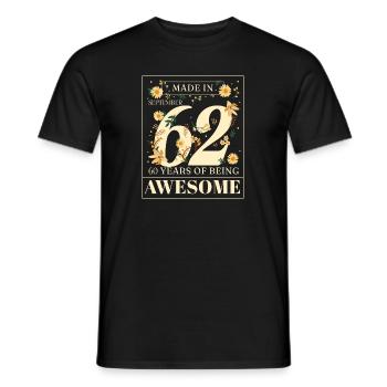 Septembre 1962 - cadeau du 60e anniversaire. Génial. - T-shirt homme - noir - Devant - AI Model Male 178 light (178cm)