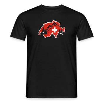 Swiss mountains - Men's T-Shirt - black - Front - AI Model Male 178 light (178cm)