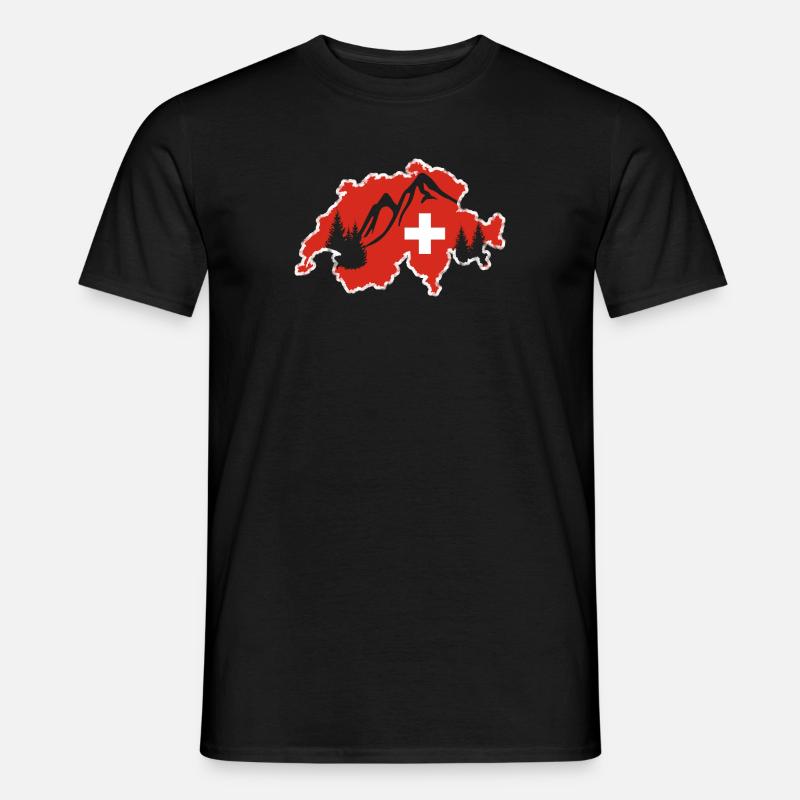Schweizer Berge - Männer T-Shirt - Schwarz