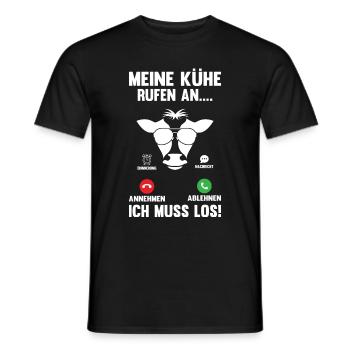 Meine Kühe rufen an - Männer T-Shirt - Schwarz - Vorne - AI Model Male 178 light (178cm)