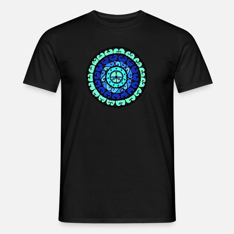 Libellen-Mandala - Männer T-Shirt - Schwarz