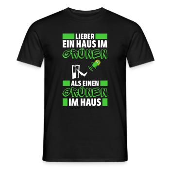 Gegen Grüne Anti Grün T-Shirt gebaerbockt Wahlen - Männer T-Shirt - Schwarz - Vorne - AI Model Male 178 light (178cm)
