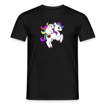 Ignaz sur la licorne | Cochons d’Inde | Licorne - T-shirt homme - noir - Devant - AI Model Male 178 light (178cm)