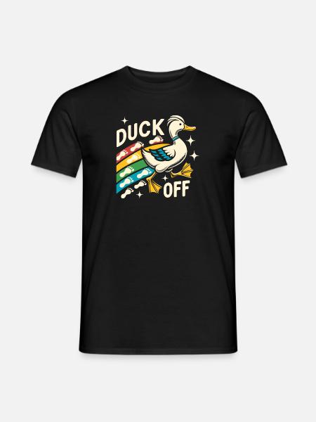 Duck Hunter Pun, Duck Off, Retro Waterfowl Duck - Männer T-Shirt - Schwarz