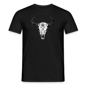 Buffalo Skull - Men's T-Shirt - black - Front - AI Model Male 178 light (178cm)