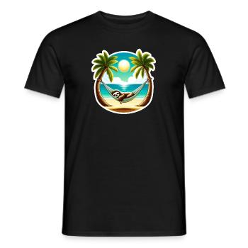 Faultier liegt in einer Hängematte - Männer T-Shirt - Schwarz - Vorne - AI Model Male 178 light (178cm)