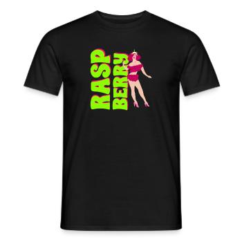 Vintage Himbeere Pin-up - Männer T-Shirt - Schwarz - Vorne - AI Model Male 178 light (178cm)