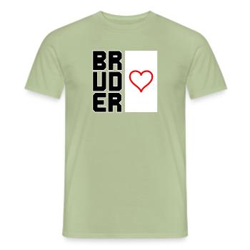 Bruderherz Vertikal - Männer T-Shirt - Sage - Vorne - AI Model Male 178 light (178cm)