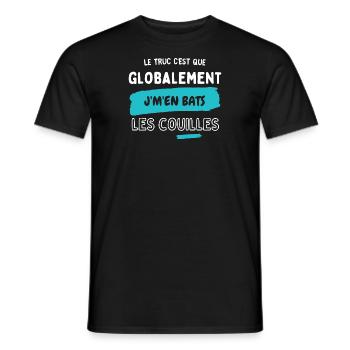 Globalement j'm'en bats les couilles - T-shirt homme - noir - Devant - AI Model Male 178 light (178cm)