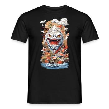 Sushi Seeungeheuer Manga Art Fusion - Männer T-Shirt - Schwarz - Vorne - AI Model Male 178 light (178cm)