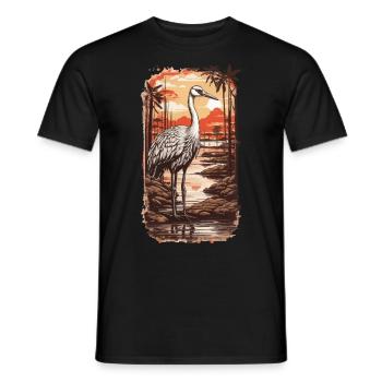 African Stork Aesthetic & Nature Bird Design - Men's T-Shirt - black - Front - AI Model Male 178 light (178cm)