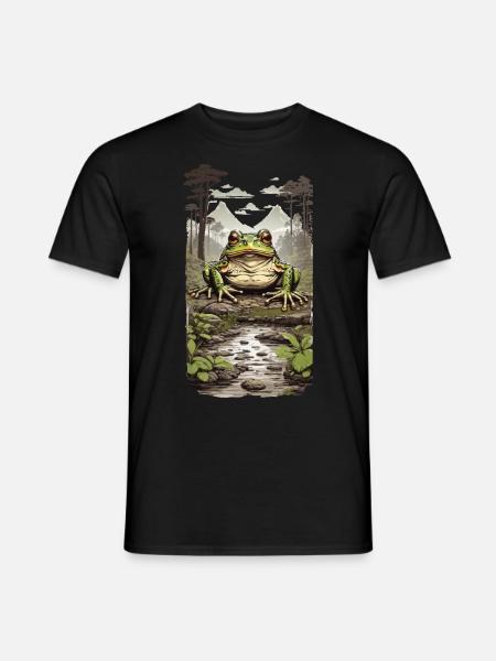 Frosch im Tropischen Regenwald Urwald Design - Männer T-Shirt - Schwarz