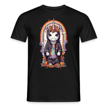 Halloween Einhorn Zauber und Regenbogen Party - Männer T-Shirt - Schwarz - Vorne - AI Model Male 178 light (178cm)