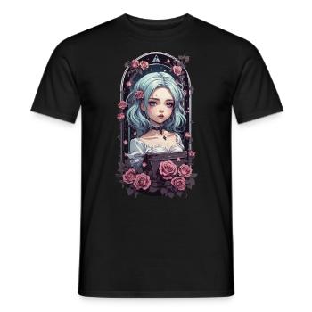 Gothic Anime Pastel Goth e-girl Urban Design - Men's T-Shirt - black - Front - AI Model Male 178 light (178cm)