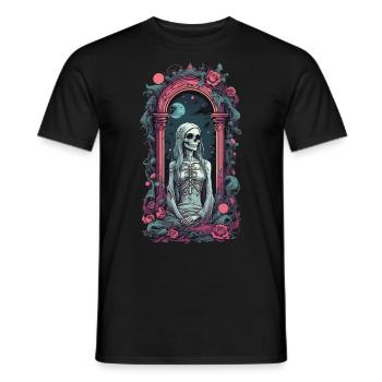 Gothic Skull Girl Pastel Okkult Vintage Design - Männer T-Shirt - Schwarz - Vorne - AI Model Male 178 light (178cm)