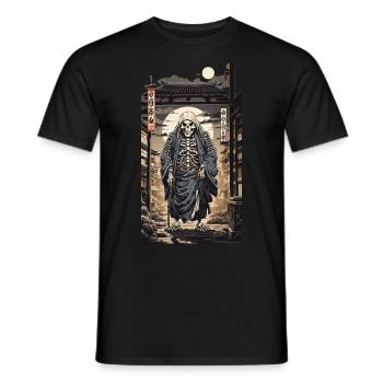 Japan Yokai Skeleton Spirit Edo Ukiyo-E Art - Men's T-Shirt - black - Front - AI Model Male 178 light (178cm)