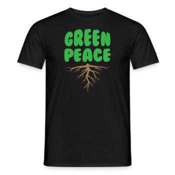 Green Peace Nature - Men's T-Shirt - black - Front - AI Model Male 178 light (178cm)