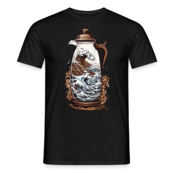 Japanese Coffee Aesthetics Streetwear Style - Men's T-Shirt - black - Front - AI Model Male 178 light (178cm)