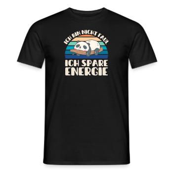 Ich bin nicht Faul Ich Spare Energie Panda - Männer T-Shirt - Schwarz - Vorne - AI Model Male 178 light (178cm)