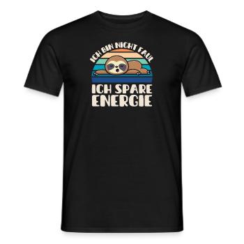 Ich bin nicht Faul Ich Spare Energie Faultier - Männer T-Shirt - Schwarz - Vorne - AI Model Male 178 light (178cm)
