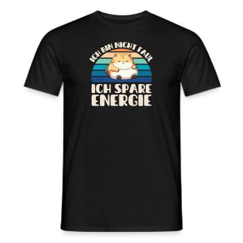 Ich bin nicht Faul Ich Spare Energie Katze - Männer T-Shirt - Schwarz - Vorne - AI Model Male 178 light (178cm)