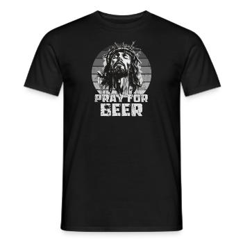 Beer Beer Jesus Pray Pray Birthday Gift Idea - Men's T-Shirt - black - Front - AI Model Male 178 light (178cm)