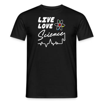 Live Love Science - Männer T-Shirt - Schwarz - Vorne - AI Model Male 178 light (178cm)