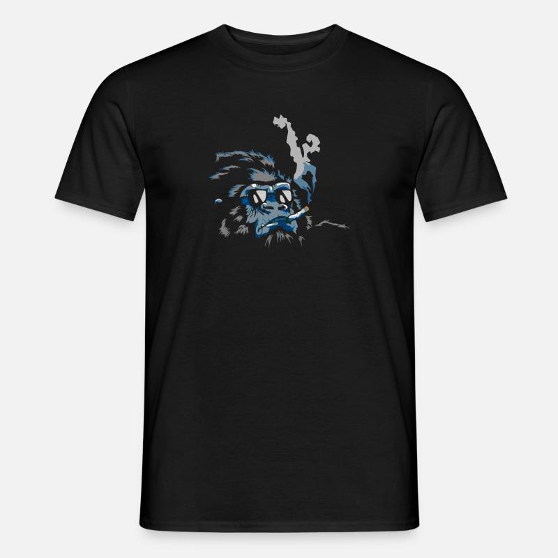 Gorilla mit Zigarette - Männer T-Shirt - Schwarz