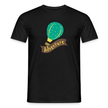 Ballon à air chaud ADVENTURE - T-shirt homme - noir - Devant - AI Model Male 178 light (178cm)