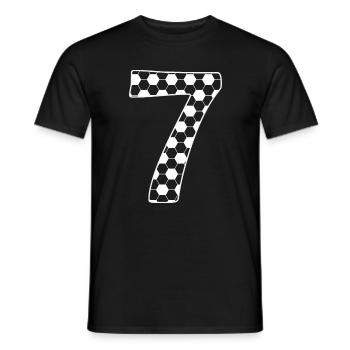Ballon de football numéro 7 – Style hexagonal - T-shirt homme - noir - Devant - AI Model Male 178 light (178cm)
