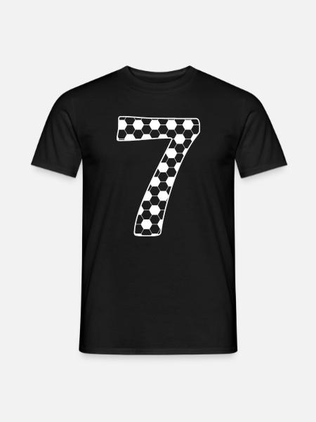 Fußball Nummer 7 – Hexagon Style - Männer T-Shirt - Schwarz