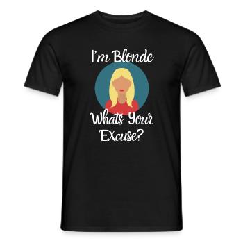 Blondes Haar - Männer T-Shirt - Schwarz - Vorne - AI Model Male 178 light (178cm)