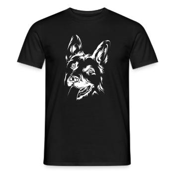 Dog Dogs Icon German Shepherd Illustration Icon - Men's T-Shirt - black - Front - AI Model Male 178 light (178cm)