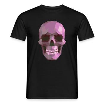 Low Poly Purple Skull - Geometric Gothic Style - Men's T-Shirt - black - Front - AI Model Male 178 light (178cm)