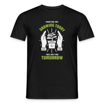 What you care for today will grow tomorrow - Men's T-Shirt - black - Front - AI Model Male 178 light (178cm)