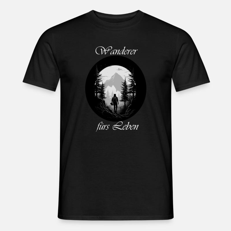 Wanderer fürs Leben weiß - Männer T-Shirt - Schwarz