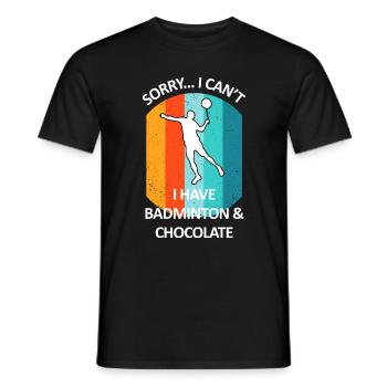 Badminton Federball Badmintonspieler Schokolade - Männer T-Shirt - Schwarz - Vorne - AI Model Male 178 light (178cm)
