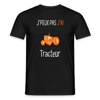 J'peux pas j'ai Tracteur - T-shirt homme - noir - Devant - AI Model Male 178 light (178cm)