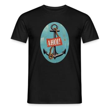 Ahoi - Männer T-Shirt - Schwarz - Vorne - AI Model Male 178 light (178cm)