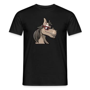 Cooles Pferd mit Sonnenbrille - Männer T-Shirt - Schwarz - Vorne - AI Model Male 178 light (178cm)