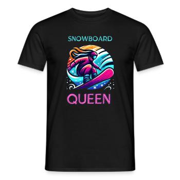 Neon Snowboard Queen Illustration - Men's T-Shirt - black - Front - AI Model Male 178 light (178cm)
