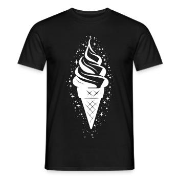 Croquis de cornet de crème glacée - T-shirt homme - noir - Devant - AI Model Male 178 light (178cm)