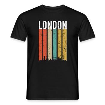 London Skyline Stripes - Men's T-Shirt - black - Front - AI Model Male 178 light (178cm)