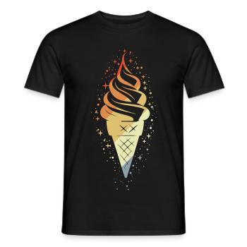 Cornet de crème glacée vintage - T-shirt homme - noir - Devant - AI Model Male 178 light (178cm)
